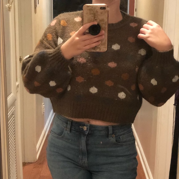 HYFVE Sweaters - Cropped Polka Dot Sweater